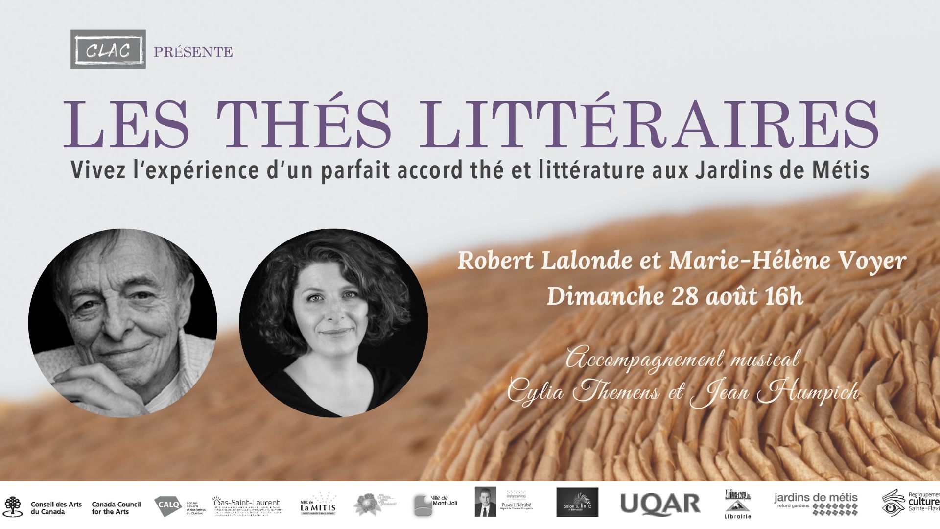Literary tea of Robert Lalonde and Marie-Hélène Voyer